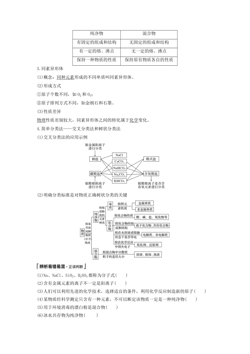 江苏省2020版高考化学新增分大一轮复习 专题1 化学家眼中的物质世界 第1讲 物质的组成与分类 物质的分散系讲义（含解析）苏教版.docx_第2页