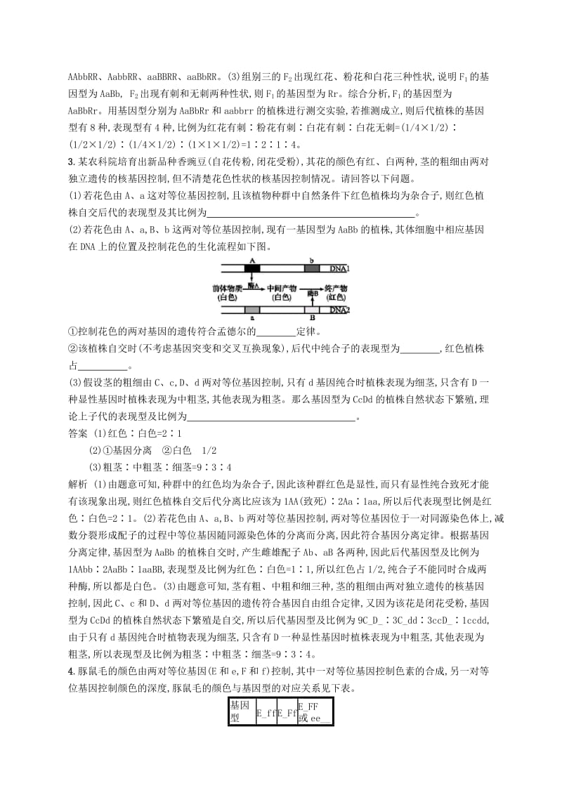 广西2020版高考生物一轮复习 高频考向练2 遗传、变异与育种（含解析）新人教版.docx_第3页