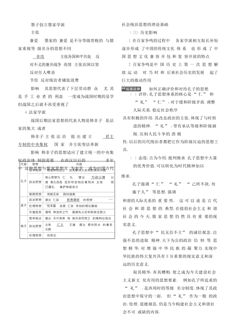 （新课标Ⅰ）2019高考历史一轮复习 专题三 中国传统文化主流思想的演变学案 人民版.doc_第2页