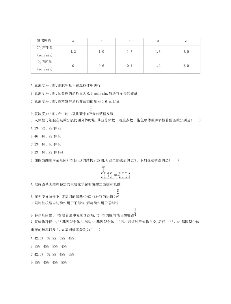 北京专用2019版高考生物一轮复习第一篇解题模板篇10基本计算类练习.doc_第3页