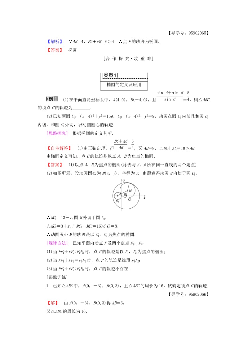 江苏专用2018-2019学年高中数学第二章圆锥曲线与方程2.1圆锥曲线学案苏教版选修.doc_第2页