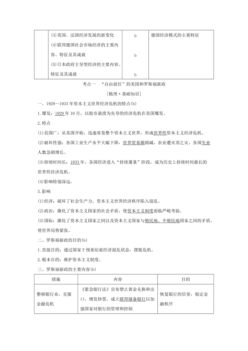 （浙江选考）2020版高考历史一轮复习 专题十一 第25讲 罗斯福新政与当代资本主义学案.doc_第2页