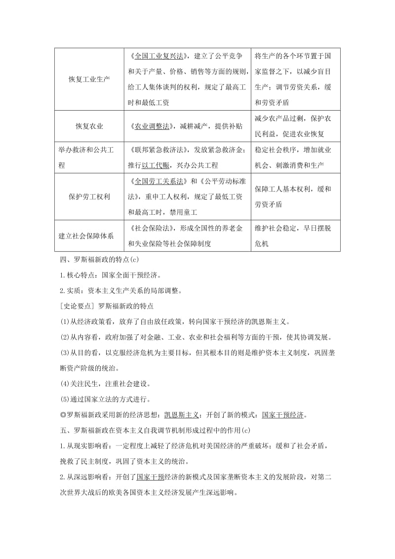 （浙江选考）2020版高考历史一轮复习 专题十一 第25讲 罗斯福新政与当代资本主义学案.doc_第3页