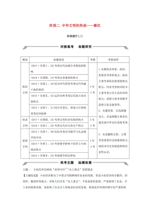 （通史版）2019版高考歷史大一輪復習 階段二 中華文明的形成——秦漢階段提升學案 岳麓版.doc