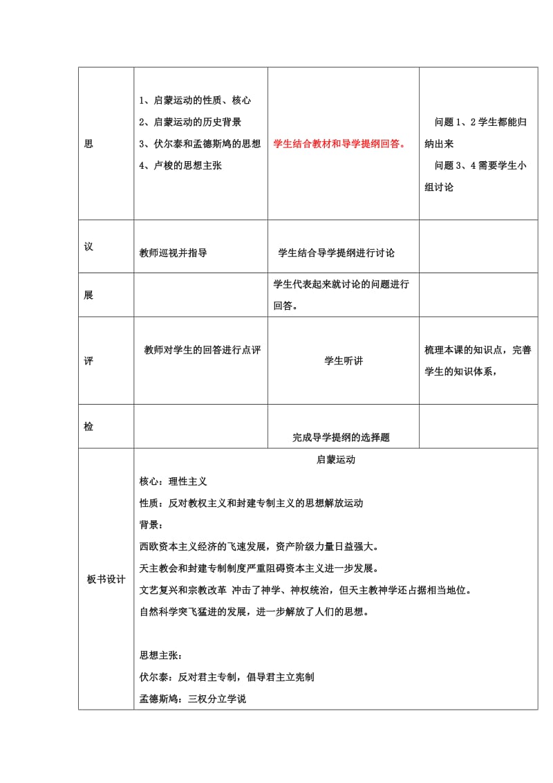 湖北省武汉市高中历史 第二单元 西方人文精神的起源及其发展 第7课 启蒙运动教案 新人教版必修3.doc_第2页