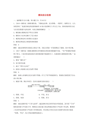 （全國通用版）2018-2019版高中歷史 模塊綜合檢測 人民版選修1 .doc