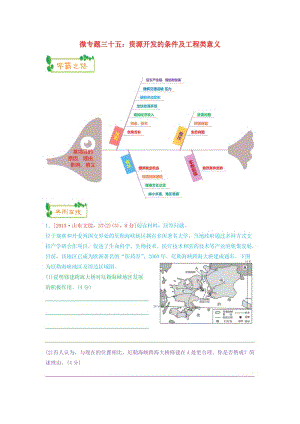 2019高考地理第一輪復習 專題9 微專題三十五 資源開發(fā)的條件及工程類意義思維導圖學案.doc