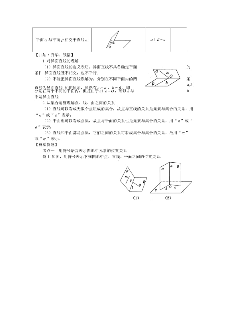 山东省武城县高中数学 第一章 解三角形 1.2.1 平面的基本性质与推论导学案新人教A版必修5.doc_第2页