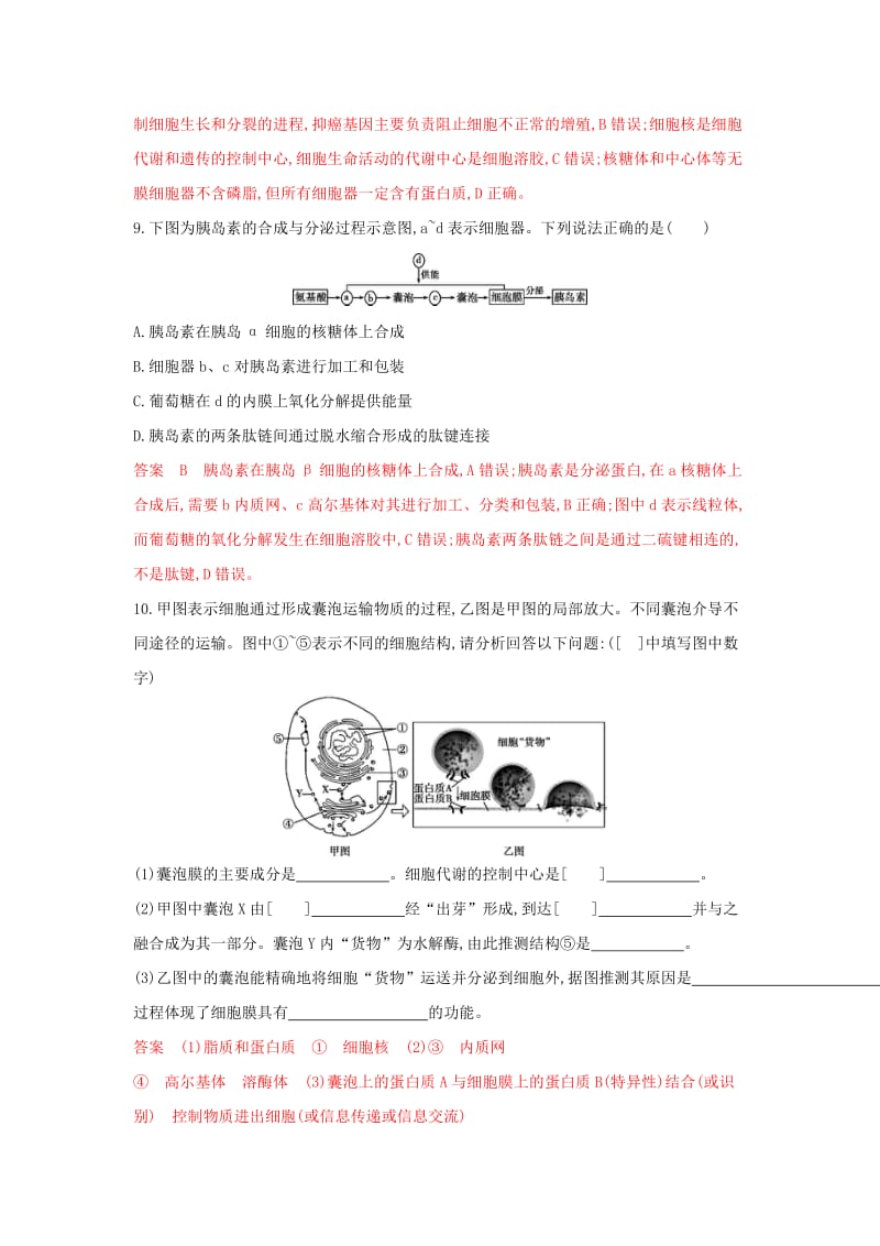 （浙江选考）2020版高考生物一轮复习 第4讲 细胞质、细胞核夯基提能作业本（含解析）.docx_第3页