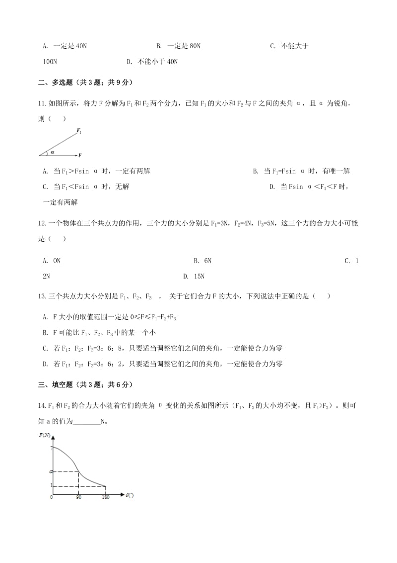 高中物理 第五章 力与平衡 第一节 力的合成同步测试 鲁科版必修1.doc_第3页