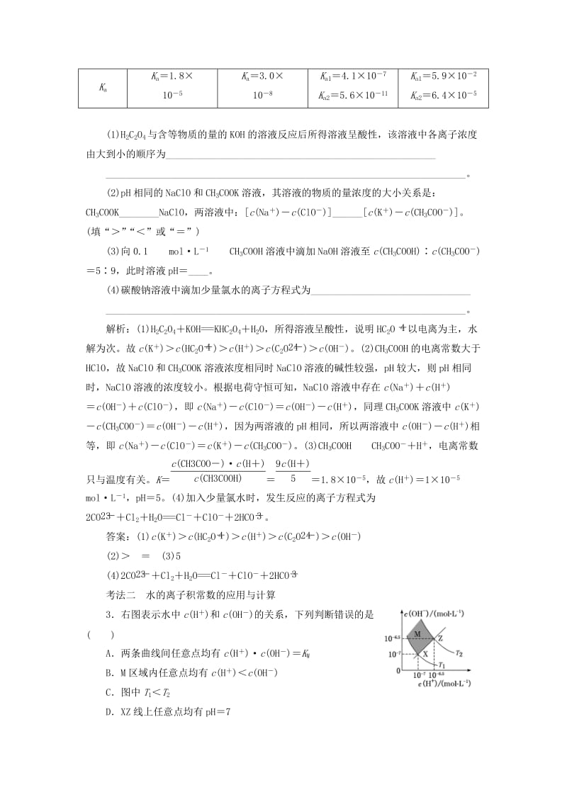 通用版2020高考化学一轮复习第八章水溶液中的离子平衡8.8系统归纳四大平衡常数的相互关系及运算学案含解析.doc_第3页