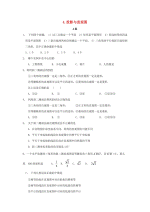 遼寧省沈陽市2017-2018學(xué)年高中數(shù)學(xué)暑假作業(yè) 第一部分 立體幾何 4 投影與直觀圖.doc