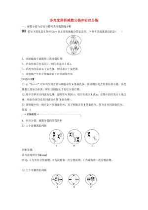 2020版高考生物新導(dǎo)學(xué)大一輪復(fù)習(xí) 第四單元 細(xì)胞的生命歷程 熱點(diǎn)題型三 多角度辨析減數(shù)分裂和有絲分裂講義（含解析）北師大版.docx