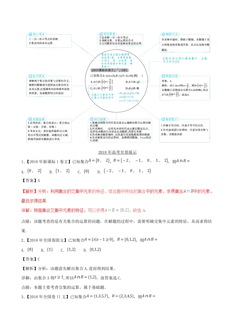 三年高考2016-2018高考数学试题分项版解析专题01集合文含解析.doc_第2页