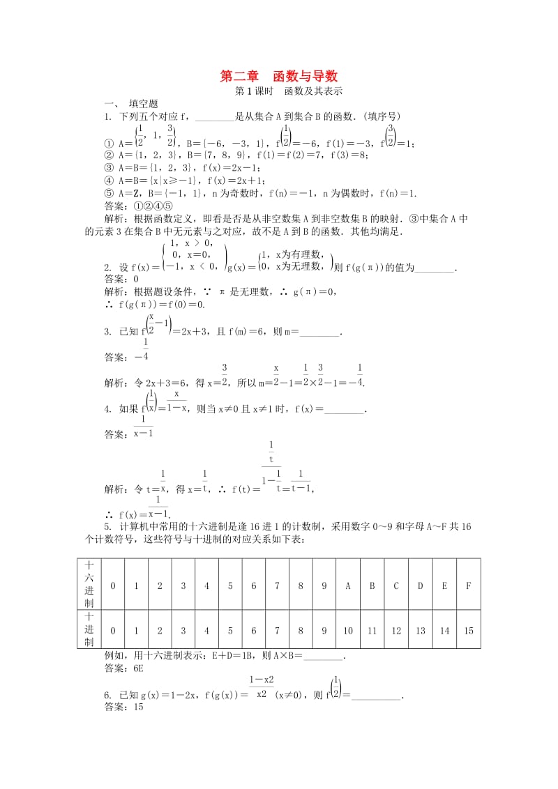 2019版高考数学一轮复习 第二章 函数与导数课时训练.doc_第1页