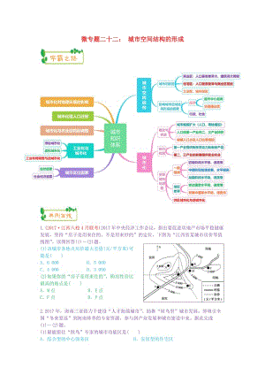 2019高考地理第一輪復(fù)習(xí) 專題6 微專題二十二 城市空間結(jié)構(gòu)的形成思維導(dǎo)圖學(xué)案.doc