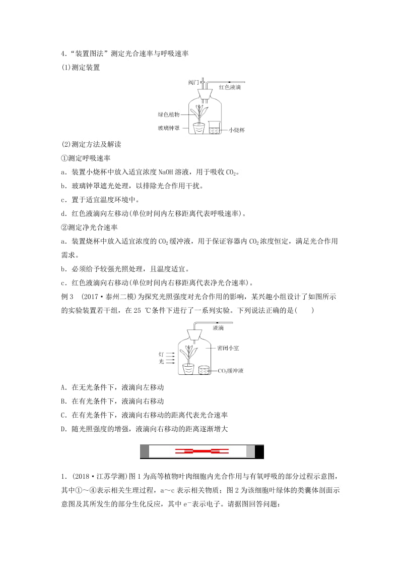 （江苏专版）2019高考生物专题复习 专题一 细胞呼吸与光合作用学案（含解析）.doc_第3页