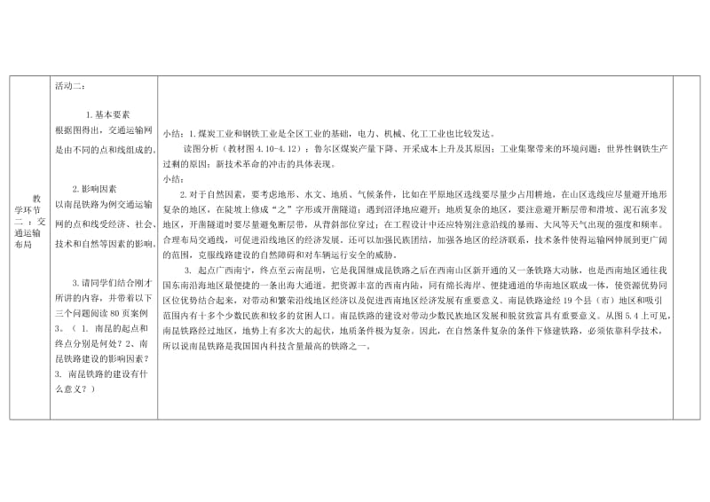 2019-2020学年高中地理下学期第六周《交通运输方式和布局》教学设计.doc_第3页