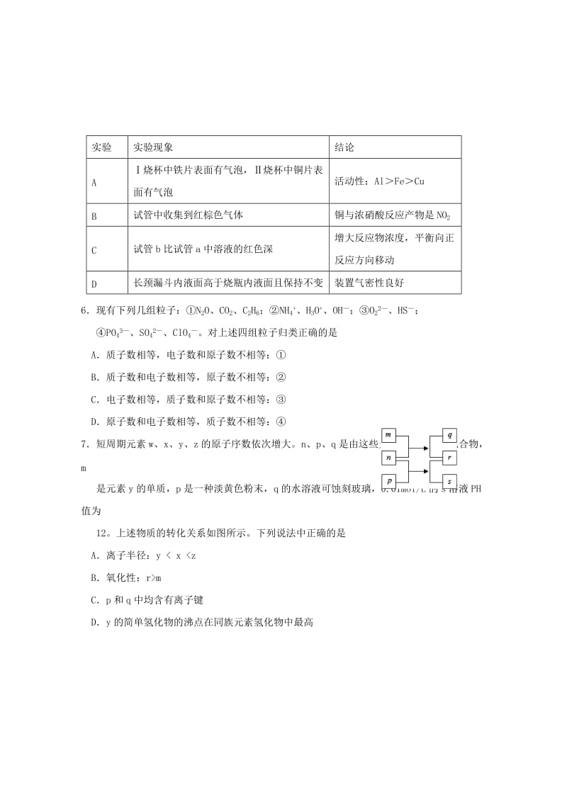 2019-2020学年高二化学上学期期中试题 理(创新班).doc_第2页