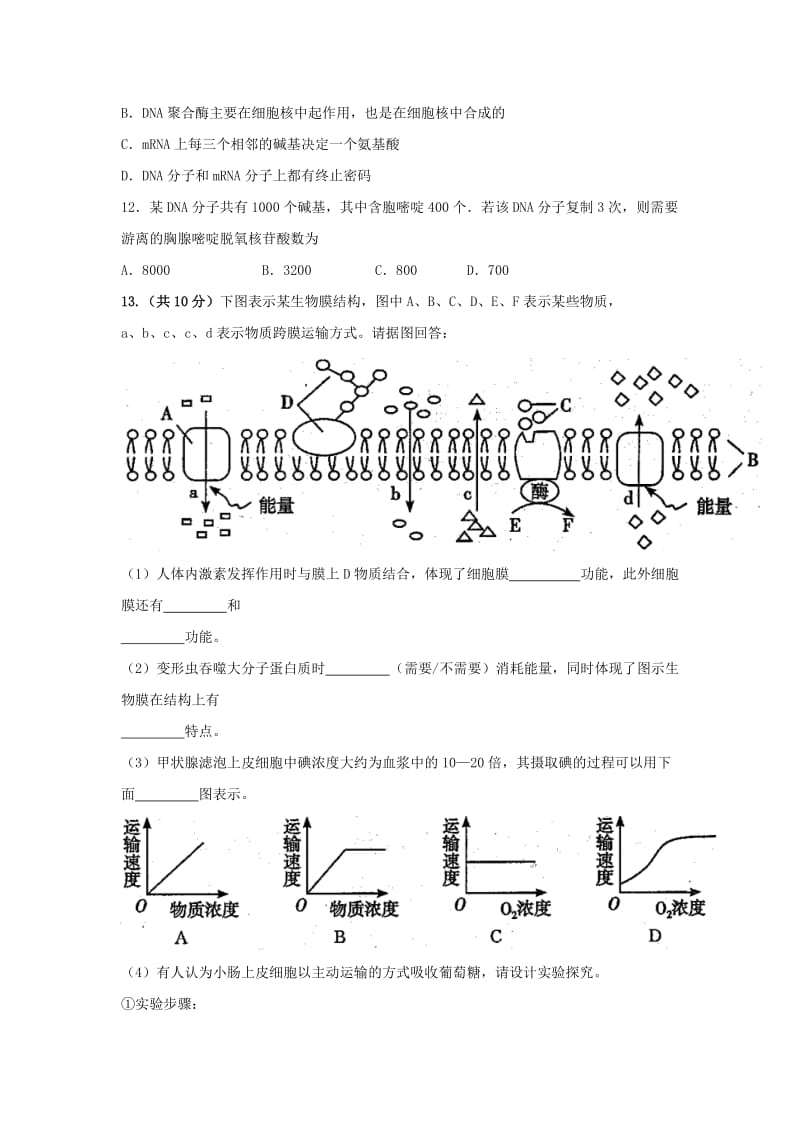 2020版高一生物下学期期末模拟试题.doc_第3页