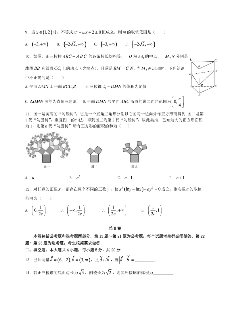 2019届高三数学下学期第五次月考试题理.doc_第2页