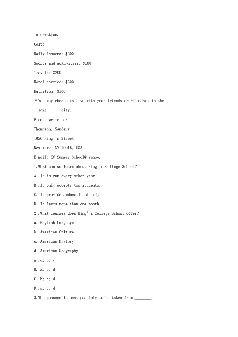 2019-2020学年高一英语5月月考试题(无答案).doc_第2页