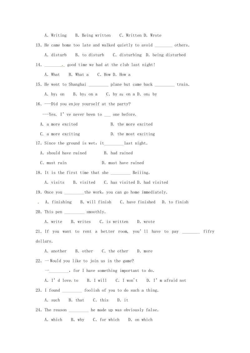 2019-2020学年高二英语上学期期中试题职教班.doc_第2页