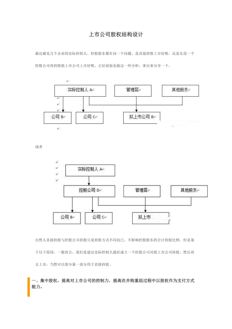 上市公司股权结构设计_第1页