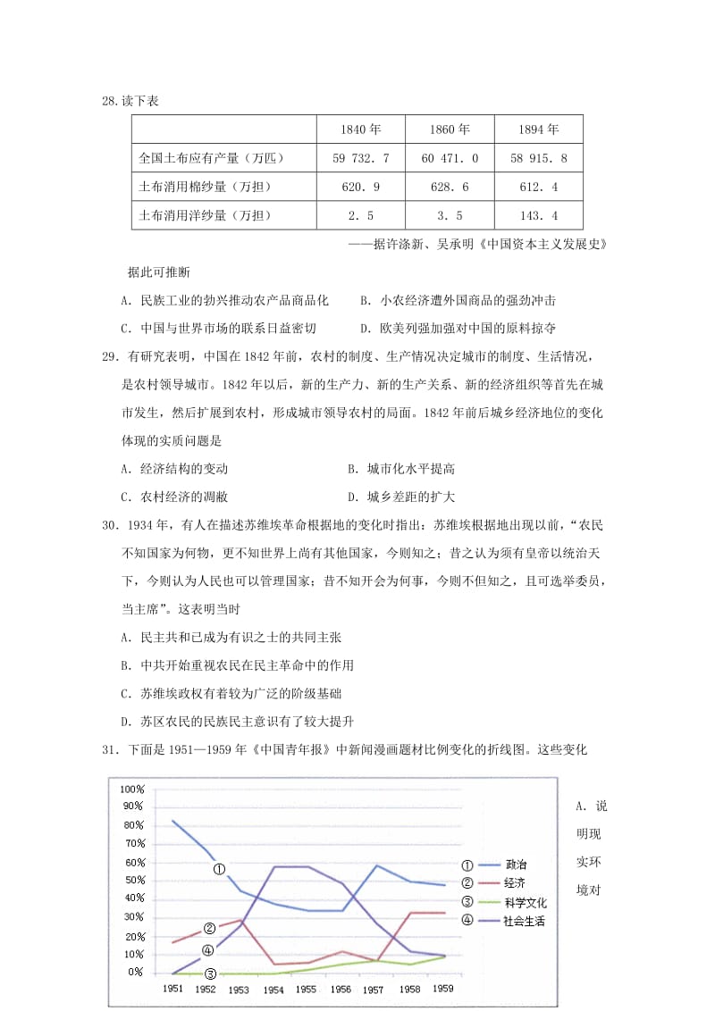 2019届高三历史下学期第八次月考试题.doc_第2页