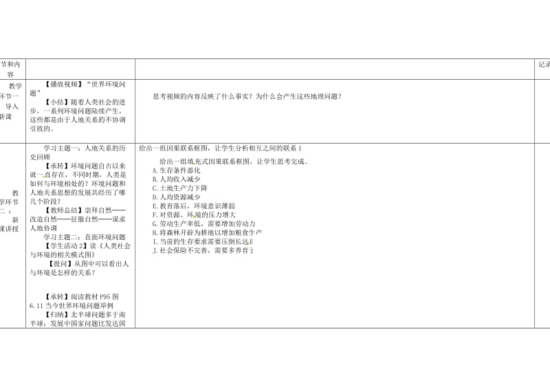 2019-2020学年高中地理下学期第十一周 人地关系教学设计.doc_第2页