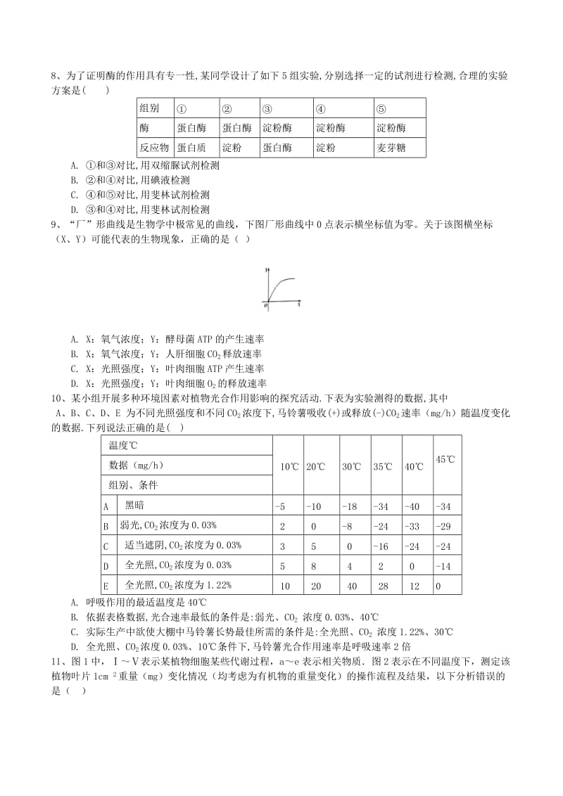 2019届高三生物上学期第三次月考试题无答案.doc_第2页