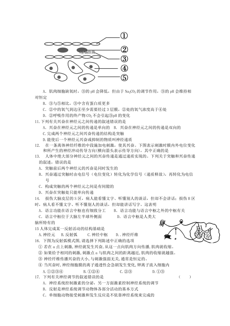 2019-2020学年高二生物9月联考试题.doc_第2页