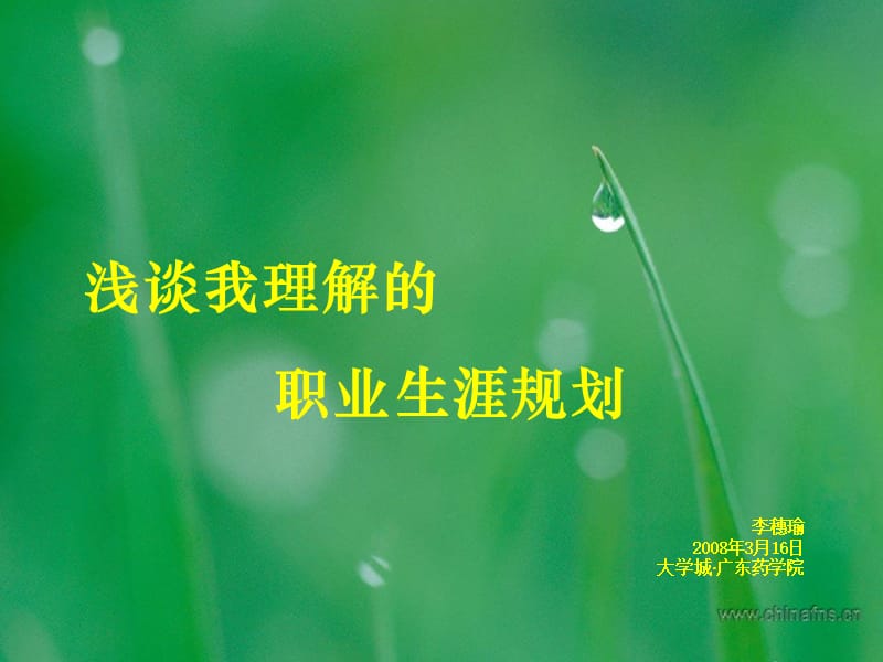 浅谈我们的职业生涯规划.ppt_第1页