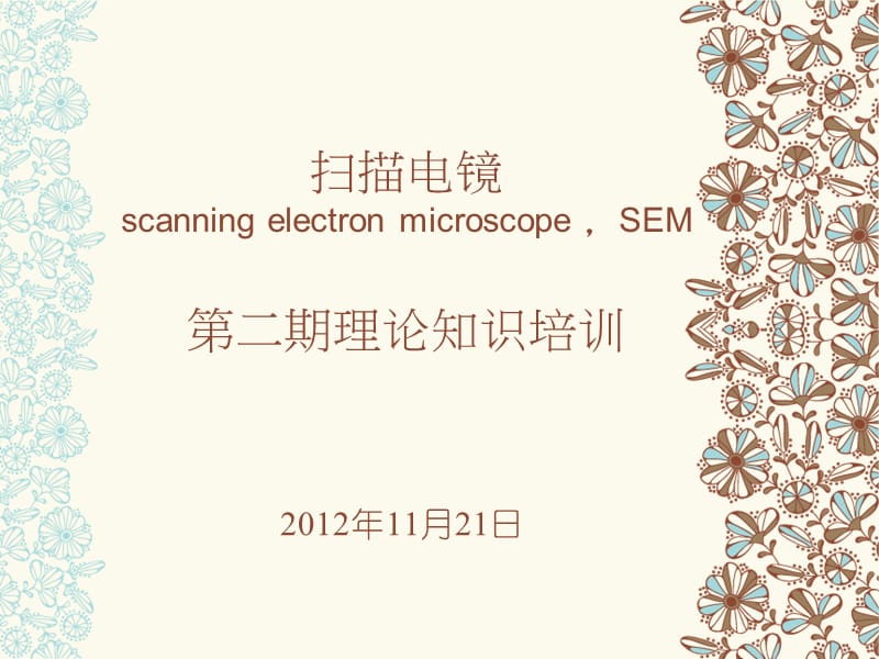 掃描電鏡第二期理論知識培訓(xùn).ppt_第1頁