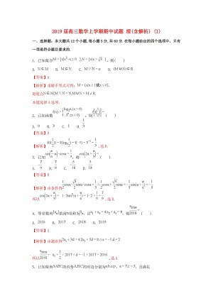 2019屆高三數(shù)學(xué)上學(xué)期期中試題 理(含解析) (I).doc