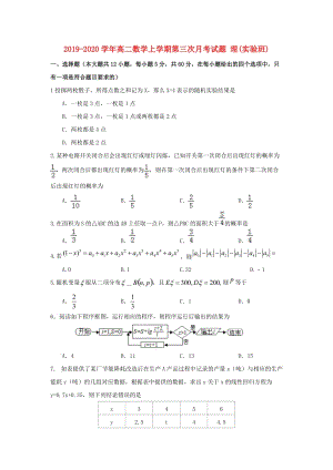 2019-2020學(xué)年高二數(shù)學(xué)上學(xué)期第三次月考試題 理(實(shí)驗(yàn)班).doc