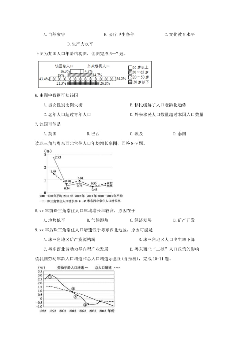 2019届高三地理上学期第九周周练试题.doc_第2页