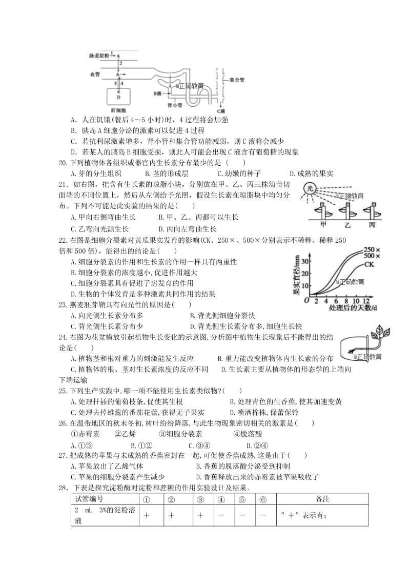 2019-2020学年高一生物下学期期末联考试题 (III).doc_第3页