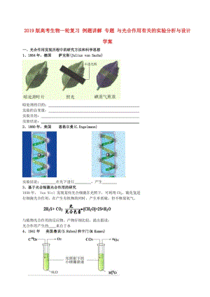 2019版高考生物一輪復(fù)習(xí) 例題講解 專題 與光合作用有關(guān)的實(shí)驗(yàn)分析與設(shè)計(jì)學(xué)案.doc