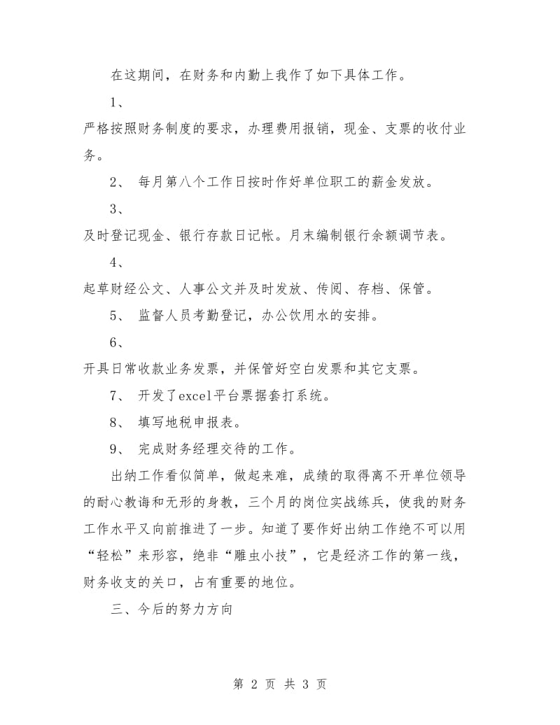 出纳试用期工作总结与计划.doc_第2页