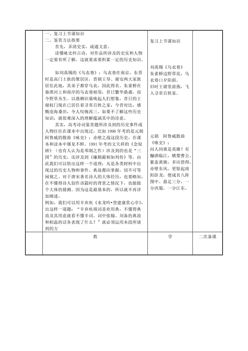 2019版高中语文 咏史怀古诗鉴赏教案5 苏教版必修1.doc_第2页