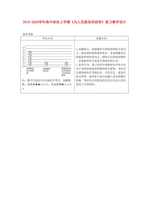 2019-2020學(xué)年高中政治上學(xué)期《為人民服務(wù)的政府》復(fù)習(xí)教學(xué)設(shè)計(jì).doc