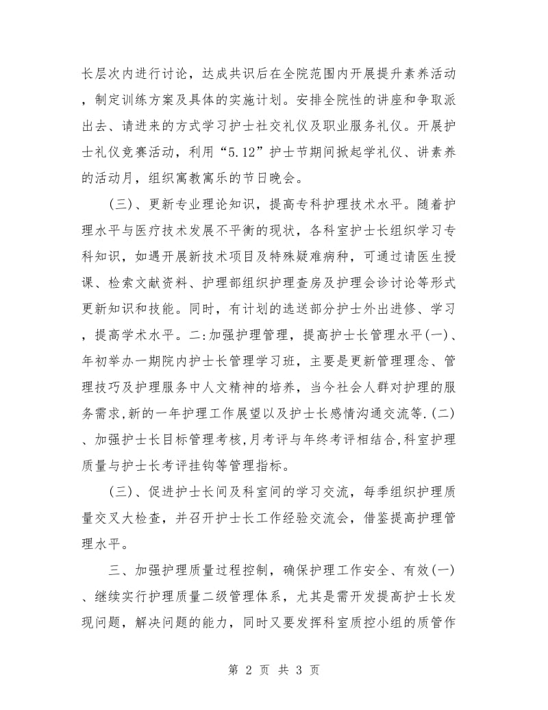 月初个人护士长工作计划.doc_第2页