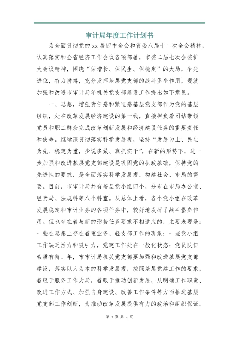 审计局年度工作计划书.doc_第2页