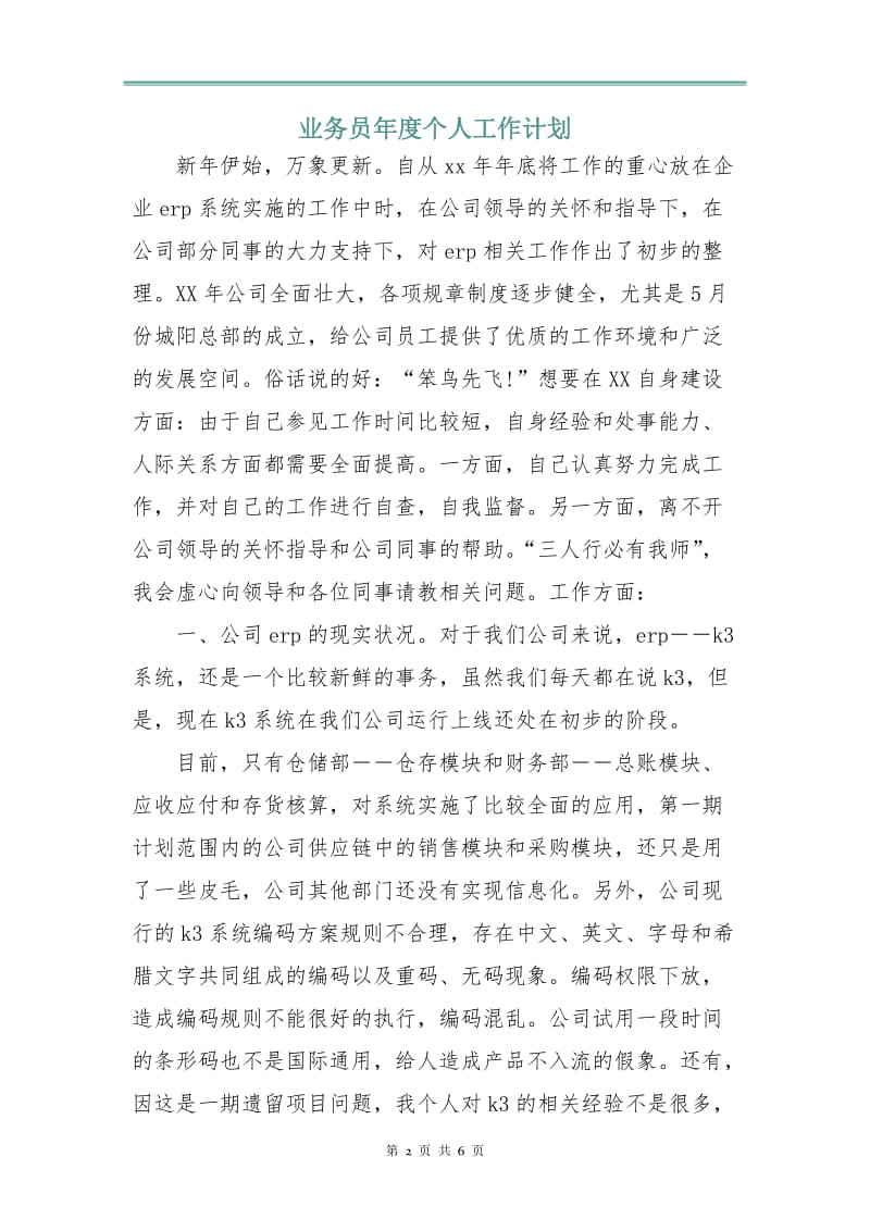 业务员年度个人工作计划.doc_第2页