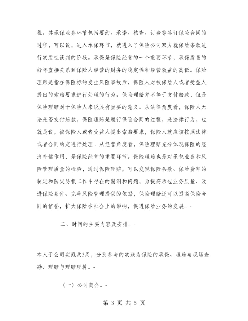 保险公司的承保与理赔的实践报告.doc_第3页