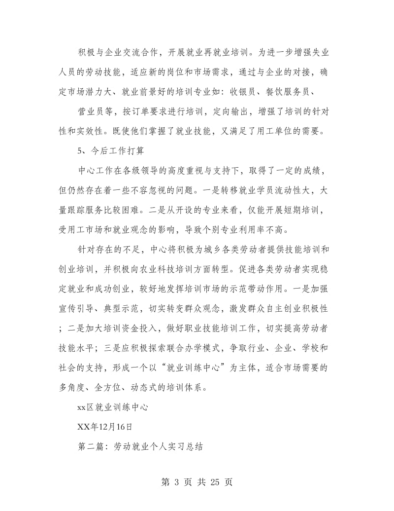 劳动就业训练中心个人工作总结(多篇范文).doc_第3页