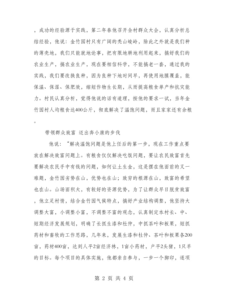 带领农民致富的领路人村支部书记先进事迹材料.doc_第2页