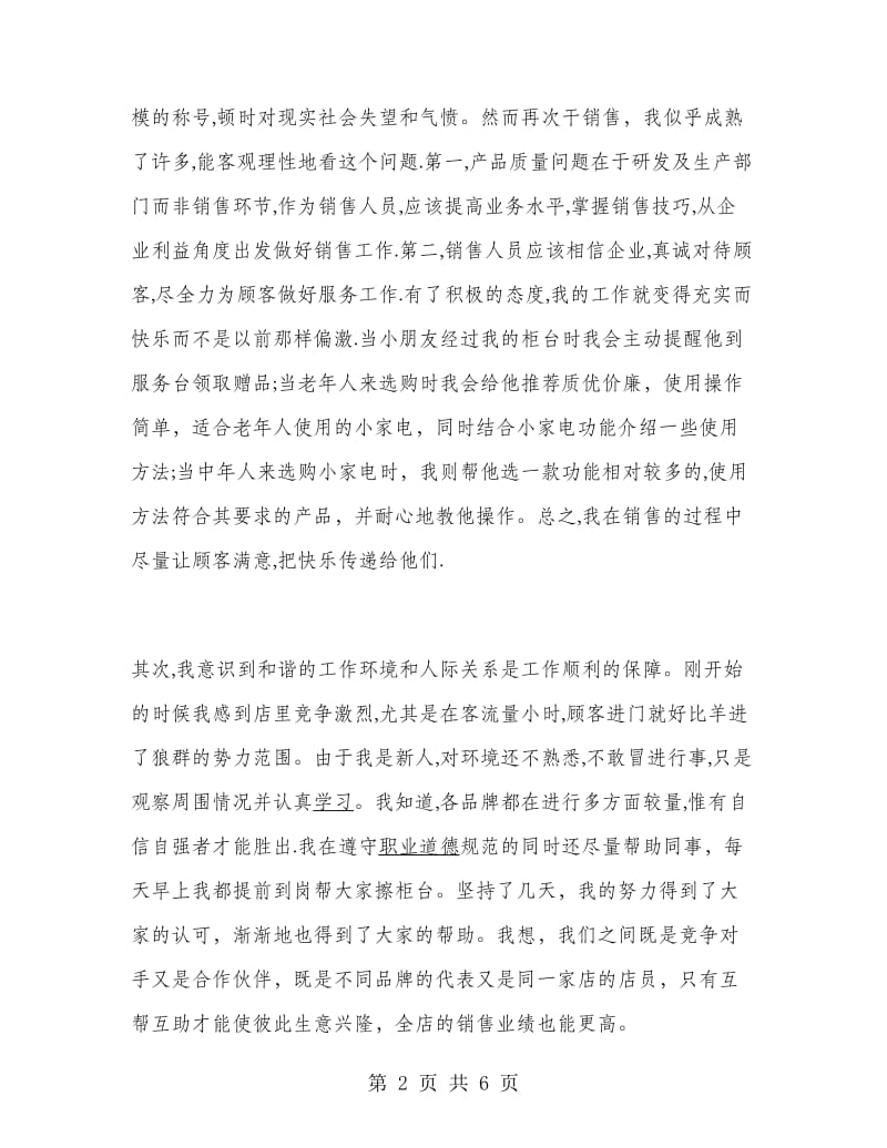 大学生暑期家电促销实习报告范文.doc_第2页