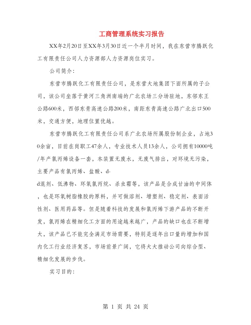 工商管理系统实习报告.doc_第1页